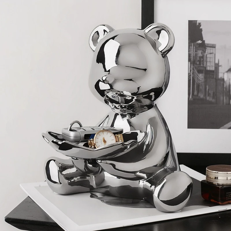 Electroplating Bear Figurines Creative Ceramic Tray Miniatures Luxury Living Room Desktop Sculptures Storage Tray Ornament
Electroplating Bear Figurines Creative Ceramic Tray Miniatures Luxury Living Room Desktop Sculptures Storage Tray Ornament