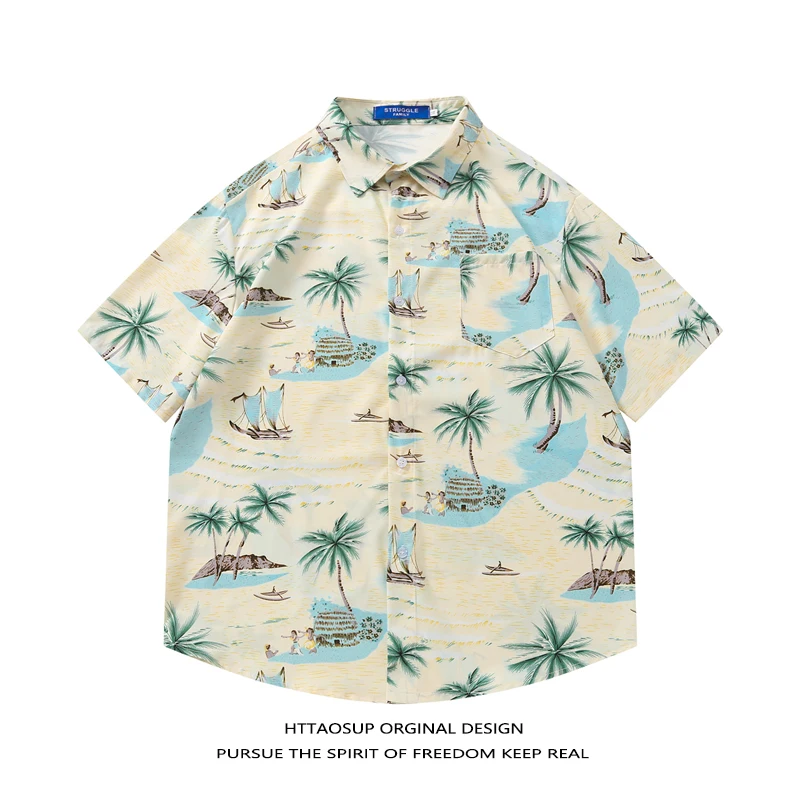 HTTAOSUP Hawaiian Print Beach Shirt Loose Casual Summer Short Sleeve Men's Polyester Fiber Gentle Gloss Sharp Collar
HTTAOSUP Hawaiian Print Beach Shirt Loose Casual Summer Short Sleeve Men's Polyester Fiber Gentle Gloss Sharp Collar
