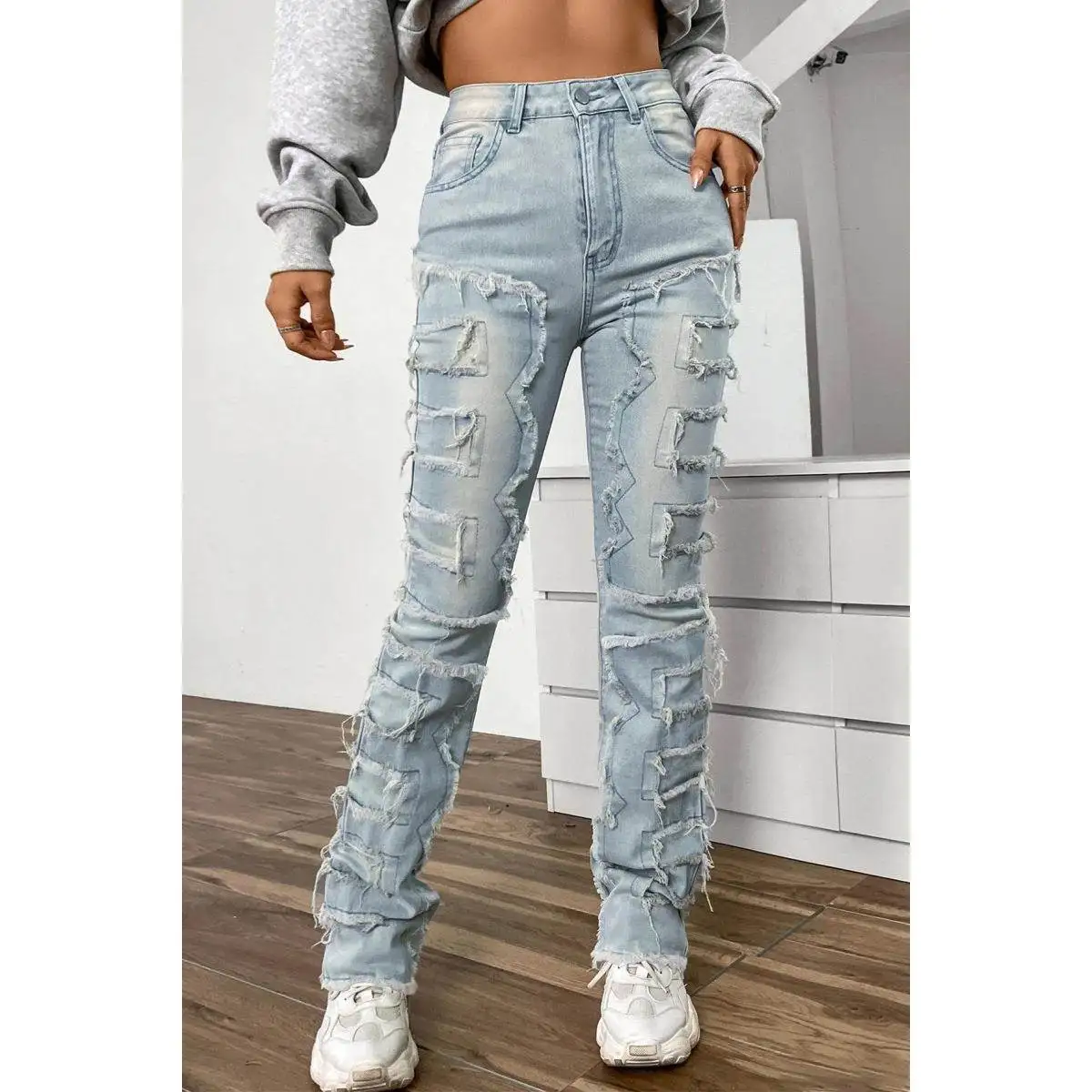 Fashionable Patchwork Straight Leg Jeans Women's Spring 2025 New Style Casual High Waist Cotton Durable Iron-Free Laundry
Fashionable Patchwork Straight Leg Jeans Women's Spring 2025 New Style Casual High Waist Cotton Durable Iron-Free Laundry