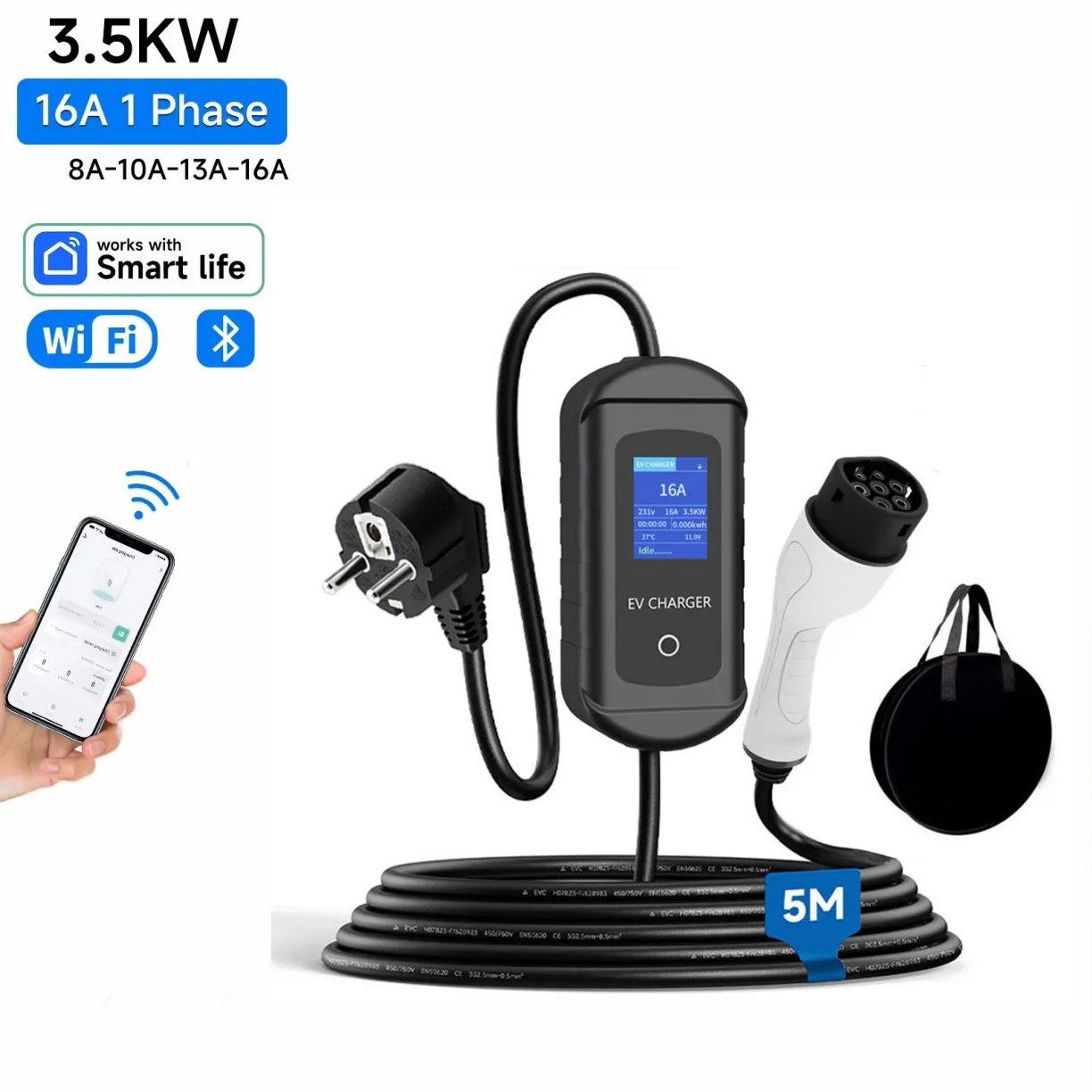 Portable Type 2 EV Charger With APP WIFI Control And Handbag EV Charger Portable EV EV Charger Type2
Portable Type 2 EV Charger With APP WIFI Control And Handbag EV Charger Portable EV EV Charger Type2