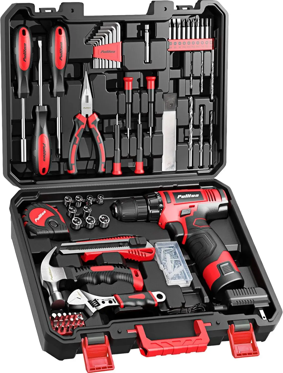 149-Piece Home Drill Set with 12V Cordless Drill & Hand Tools, Tool Kit for DIY Enthusiasts, Home Improvement
149-Piece Home Drill Set with 12V Cordless Drill & Hand Tools, Tool Kit for DIY Enthusiasts, Home Improvement