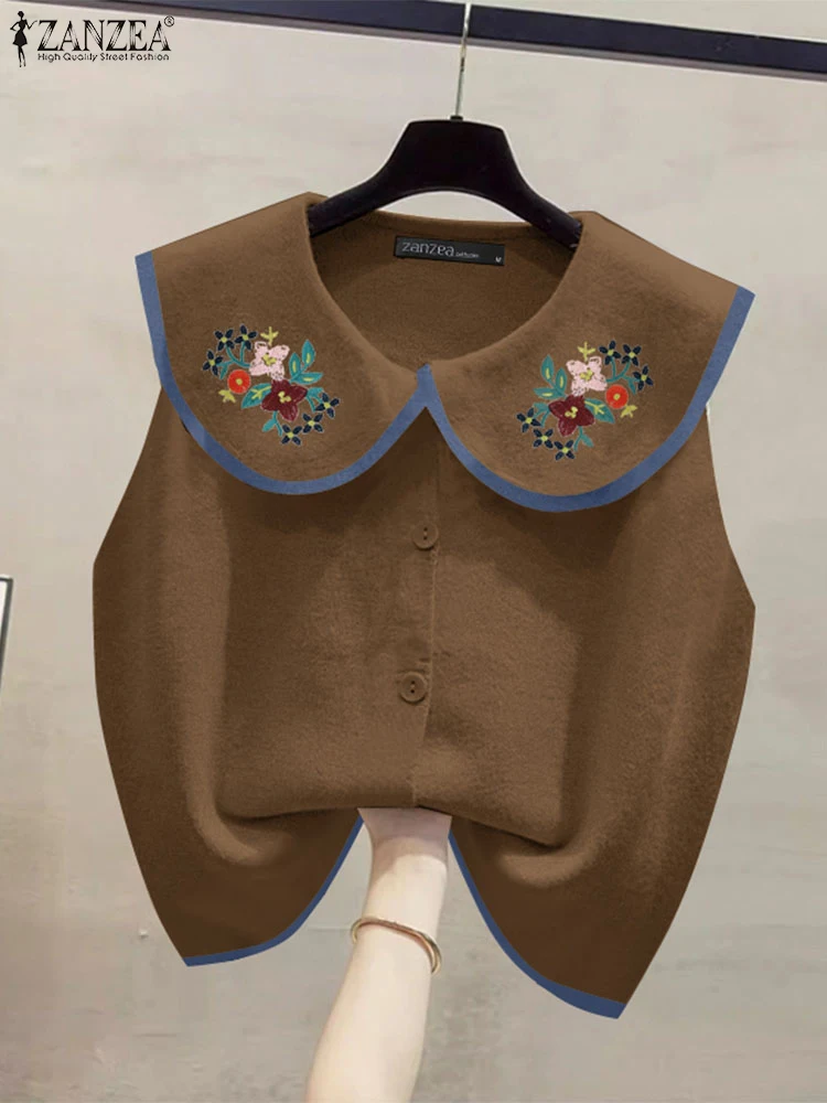 ZANZEA Sweety Peter Pan Collar Tank Tops Holiday Embroidery Vests Fashion Korean Sleeveless Camis 2025 Summer Women Chic Blusas
ZANZEA Sweety Peter Pan Collar Tank Tops Holiday Embroidery Vests Fashion Korean Sleeveless Camis 2025 Summer Women Chic Blusas