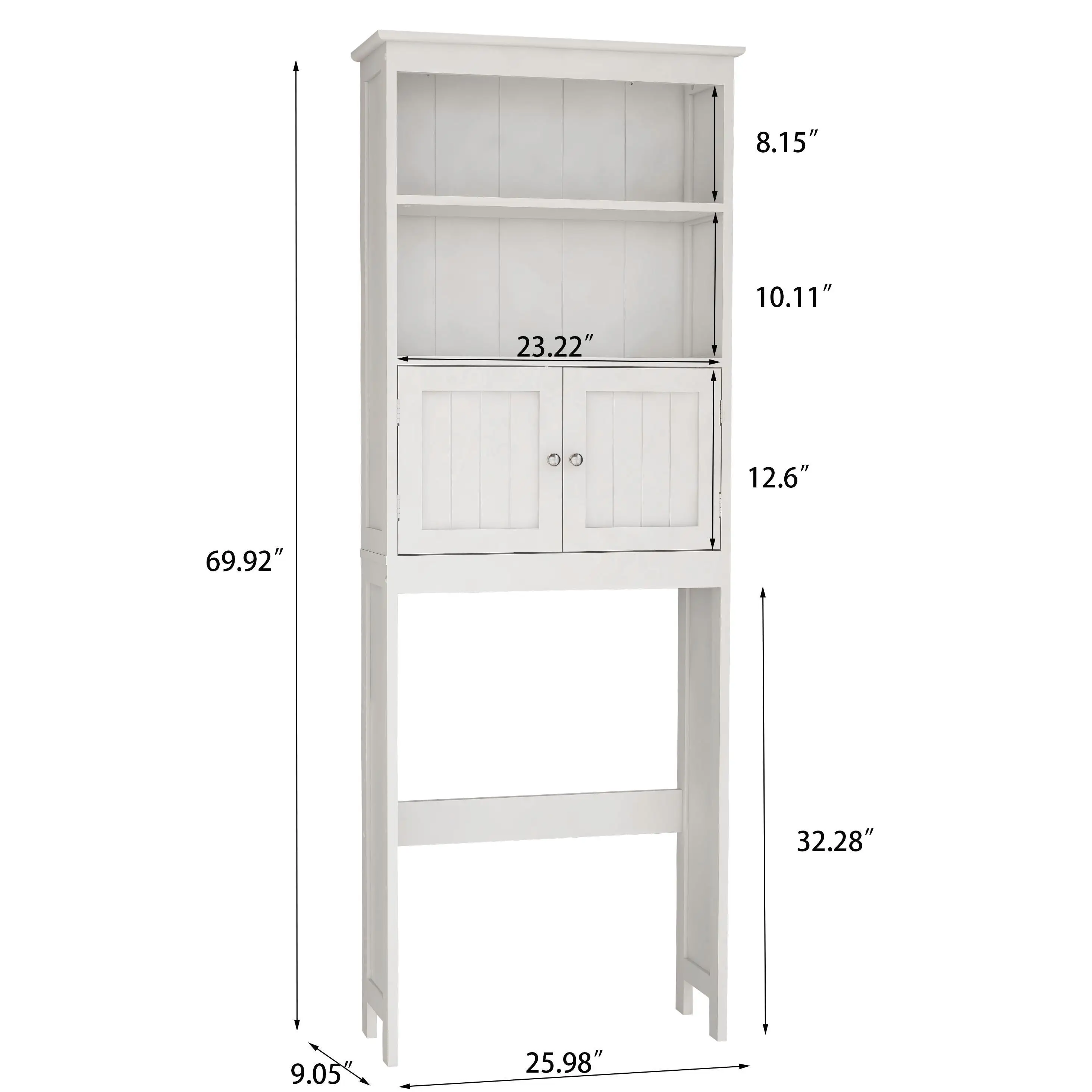 2-Tier Over The Toilet Rack - White for bathroom Spacesaver Storage Shelf with Doors, Freestanding Organizer Cabinet
2-Tier Over The Toilet Rack - White for bathroom Spacesaver Storage Shelf with Doors, Freestanding Organizer Cabinet