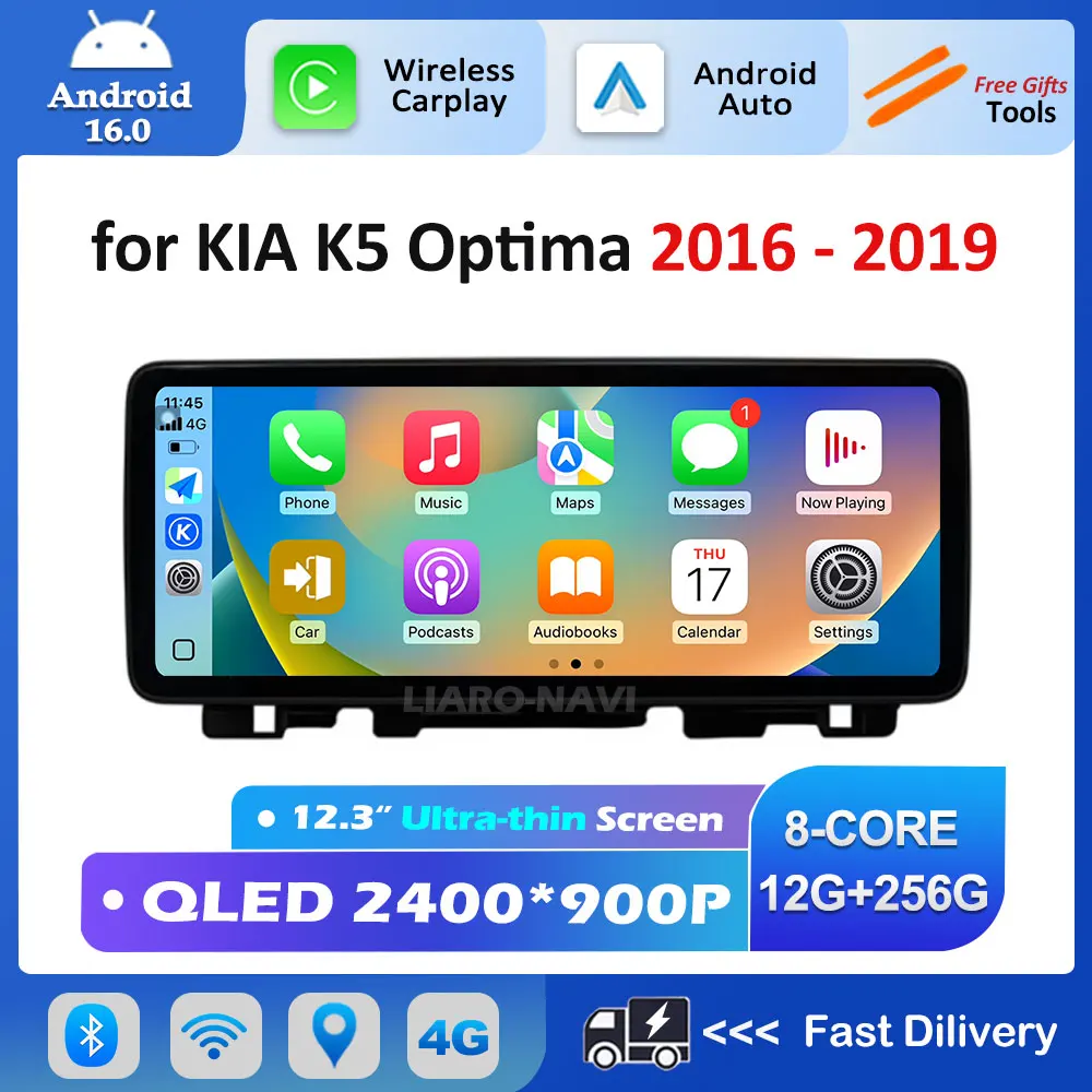 Android 16 Carplay GPS Navi 12.3 inch for KIA K5 Optima 2016 - 2019 Bluetooth WiFi Car Video Multimedia Player Auto Accessories
Android 16 Carplay GPS Navi 12.3 inch for KIA K5 Optima 2016 - 2019 Bluetooth WiFi Car Video Multimedia Player Auto Accessories
