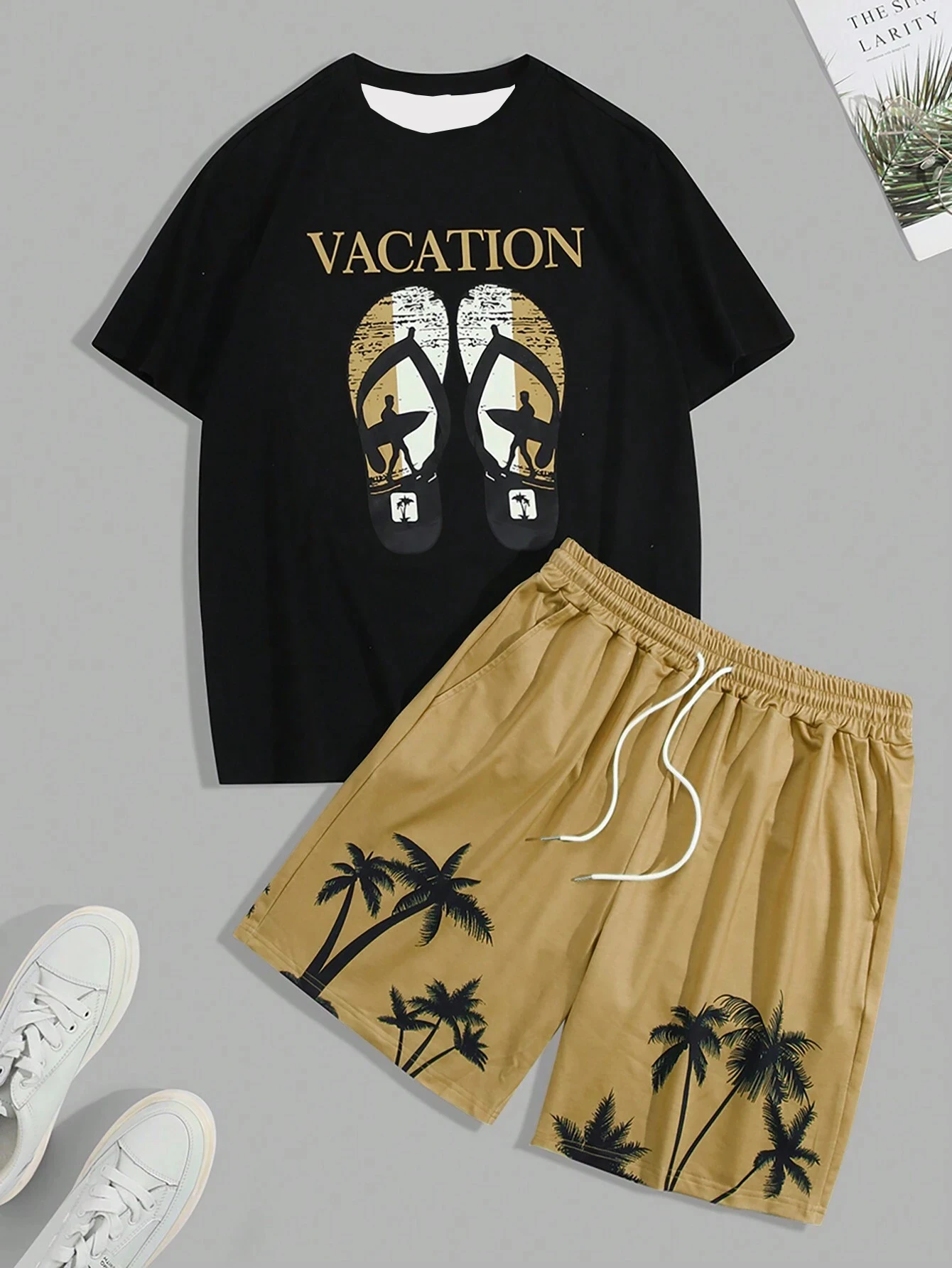 Men's Summer Flip Flops T-shirt Palm Tree Shorts Set 2 Pieces T-shirt Set Short Sleeve Shorts Round Neck Holiday Casual
Men's Summer Flip Flops T-shirt Palm Tree Shorts Set 2 Pieces T-shirt Set Short Sleeve Shorts Round Neck Holiday Casual