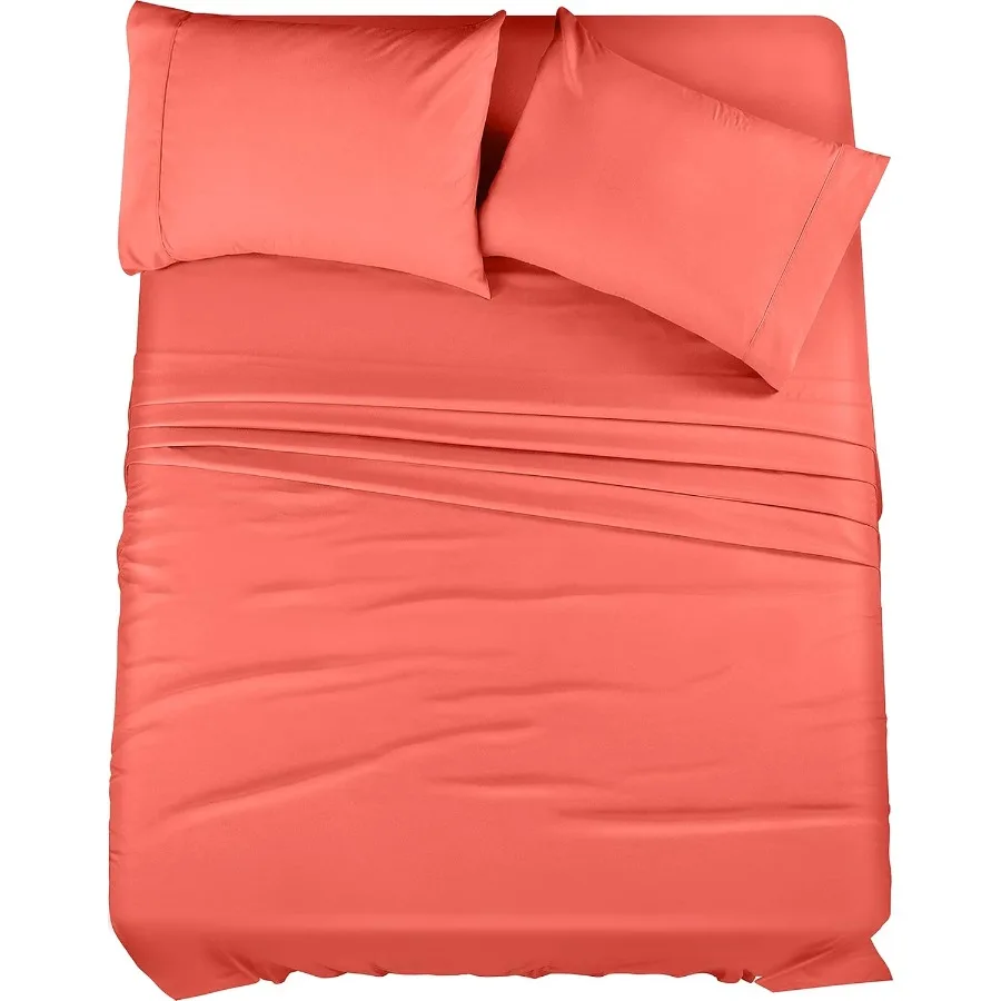 King Sheet Set 4 Piece Bed Sheets for King Size Bed Soft and Breathable Microfiber Includes 1 Fitted Sheet 1 Flat Sheet and 2 P
King Sheet Set 4 Piece Bed Sheets for King Size Bed Soft and Breathable Microfiber Includes 1 Fitted Sheet 1 Flat Sheet and 2 P