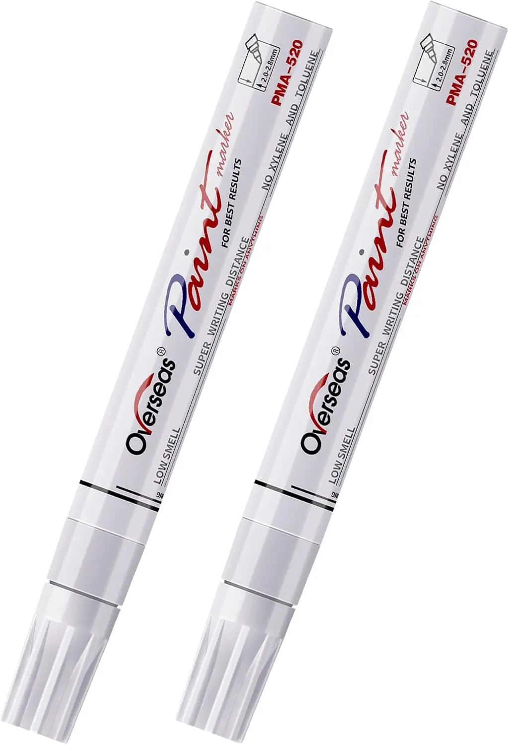 White Oil-Based Paint Pens, 2-Pack, Medium Tip, Quick Dry, Waterproof for Metal, Rock, Wood, Plastic, Glass
White Oil-Based Paint Pens, 2-Pack, Medium Tip, Quick Dry, Waterproof for Metal, Rock, Wood, Plastic, Glass