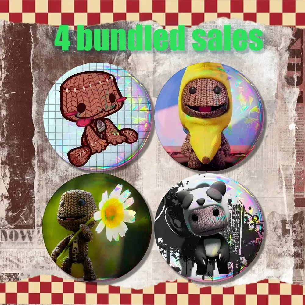 Cute S-Sackboy 4-piece set Pins Backpack Clothes Jewelry Accessories Cartoon Round Brooch Button Badge Fans Collection Gifts
Cute S-Sackboy 4-piece set Pins Backpack Clothes Jewelry Accessories Cartoon Round Brooch Button Badge Fans Collection Gifts