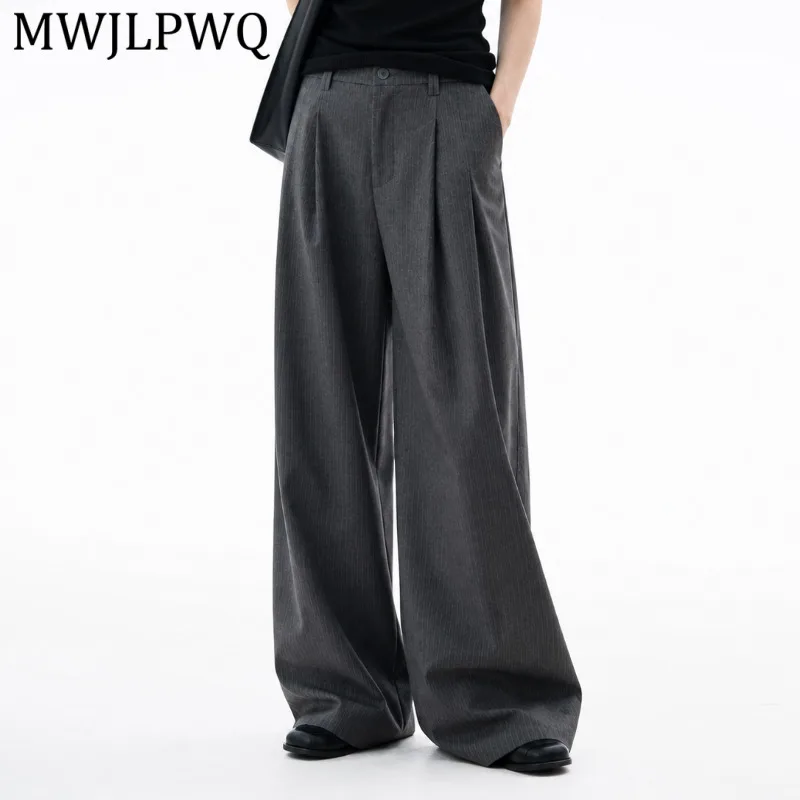 MWJLPWQ American Style Washed Vertical Striped Drapey Suit Pants For Men And Women Loose Design Casual Wide-Leg Trousers 15883
MWJLPWQ American Style Washed Vertical Striped Drapey Suit Pants For Men And Women Loose Design Casual Wide-Leg Trousers 15883