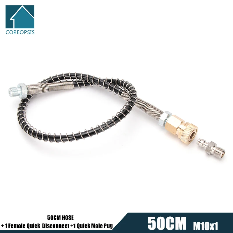 50cm High-Pressure Nylon Hose with M10x1 Thread Quick Connect Couplings 40Mpa PCP Pneumatics Air Refilling with Spring Wrapped
50cm High-Pressure Nylon Hose with M10x1 Thread Quick Connect Couplings 40Mpa PCP Pneumatics Air Refilling with Spring Wrapped