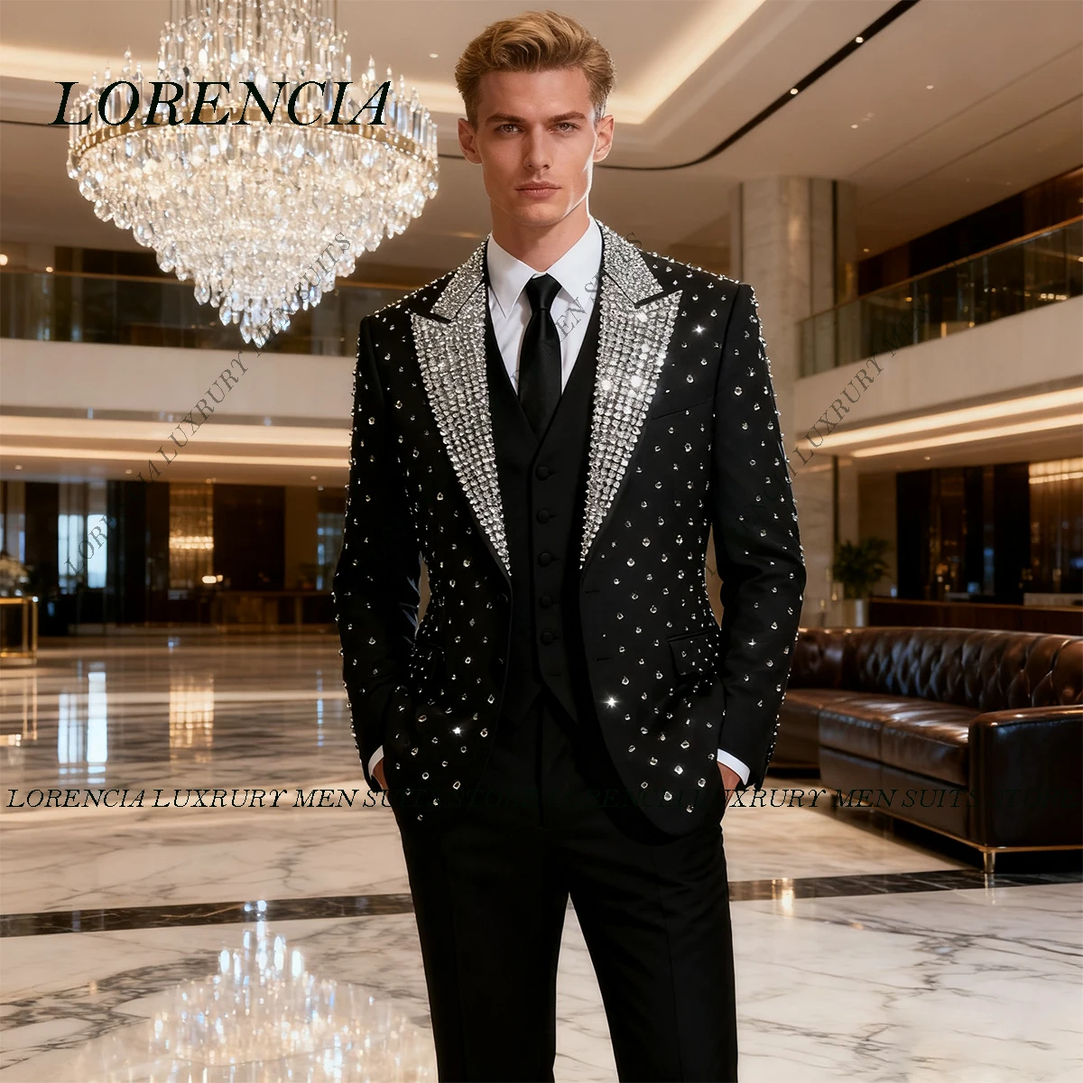 Customized Fashion Handsome Men Suits 2 Pieces Sets Male Party Prom Blazer High End Rhinestones Beaded Groom Tuxedos Ropa Hombre
Customized Fashion Handsome Men Suits 2 Pieces Sets Male Party Prom Blazer High End Rhinestones Beaded Groom Tuxedos Ropa Hombre