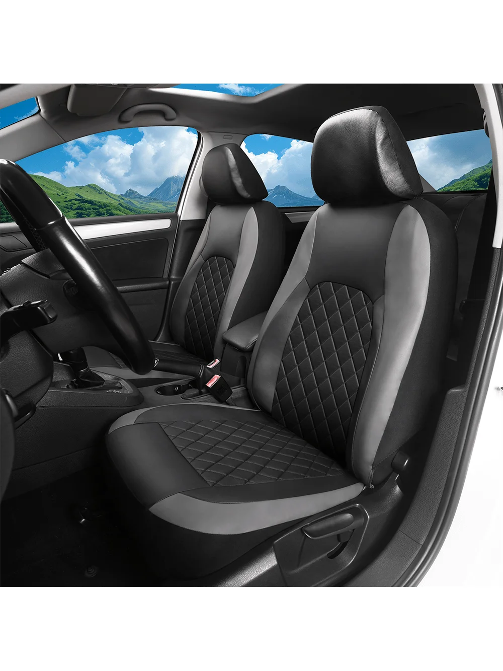 Universal 7-Seater Car Seat Covers Black PVC Leather With Quilted Design
Universal 7-Seater Car Seat Covers Black PVC Leather With Quilted Design