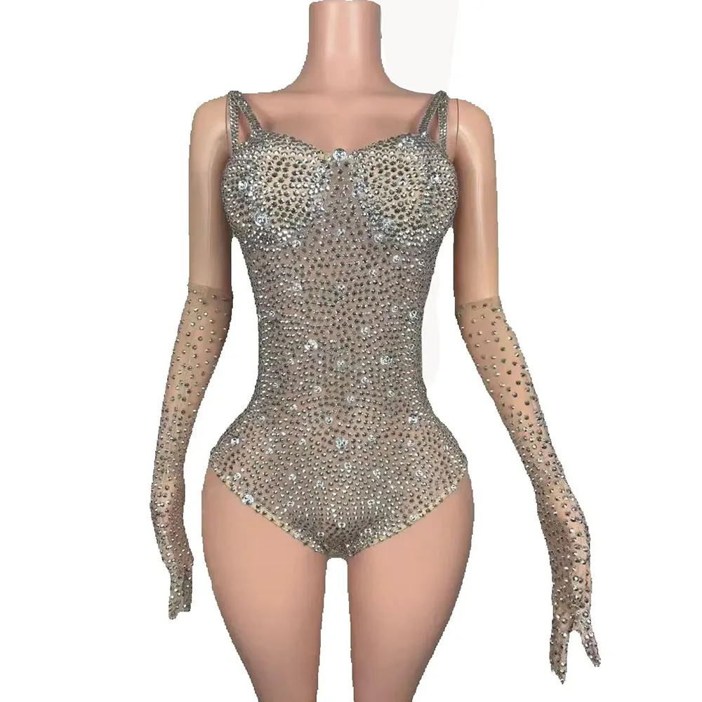 Sparkly Luxury Diamond Glove Bodysuit Women Sexy Sleeveless Rhinestone Bodysuit Stage Birthday Dance Dress Evening Jumpsuit
Sparkly Luxury Diamond Glove Bodysuit Women Sexy Sleeveless Rhinestone Bodysuit Stage Birthday Dance Dress Evening Jumpsuit