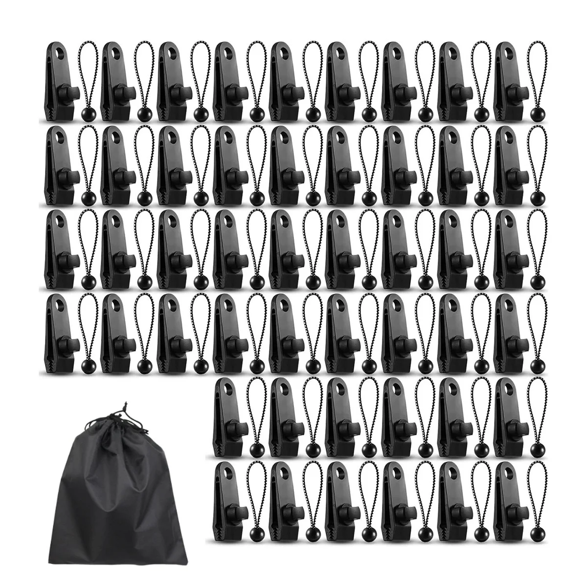 30 Pcs Tarp Clips and 30Pcs Ball Bungee Cords, Tarp Clamps Heavy Duty Lock Grip Tent Fasteners Clips Pool Awning Cover
30 Pcs Tarp Clips and 30Pcs Ball Bungee Cords, Tarp Clamps Heavy Duty Lock Grip Tent Fasteners Clips Pool Awning Cover