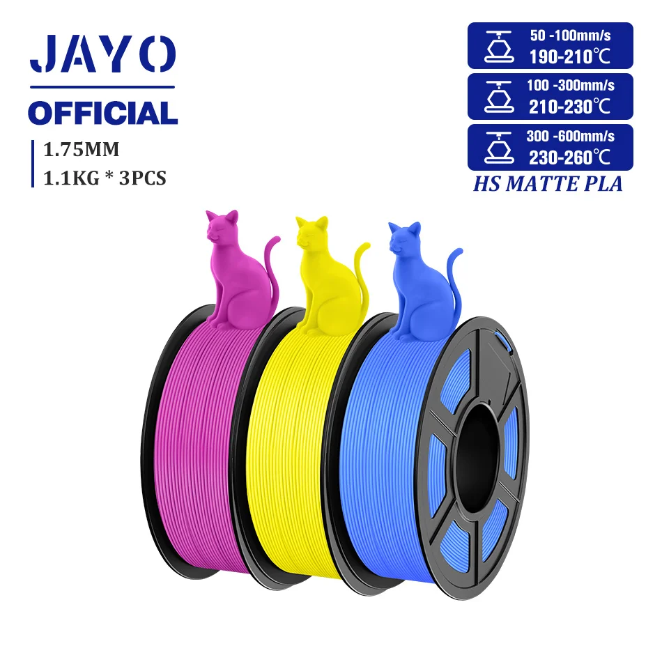 JAYO PLA Classic 1.75mm 3D Filament High Speed Matte PLA Filament For FDM 3D Printers 600mm/s High Speed Printing Materials
JAYO PLA Classic 1.75mm 3D Filament High Speed Matte PLA Filament For FDM 3D Printers 600mm/s High Speed Printing Materials