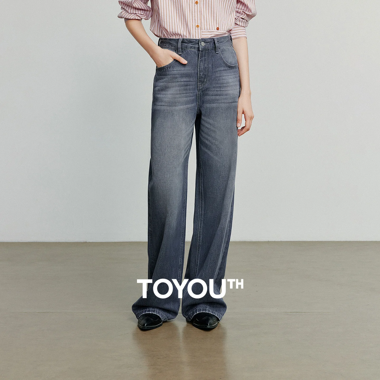 TOYOUTH Women Denim Jeans 2025 Autumn New Cotton High Street Wide Leg Pants Gray
TOYOUTH Women Denim Jeans 2025 Autumn New Cotton High Street Wide Leg Pants Gray