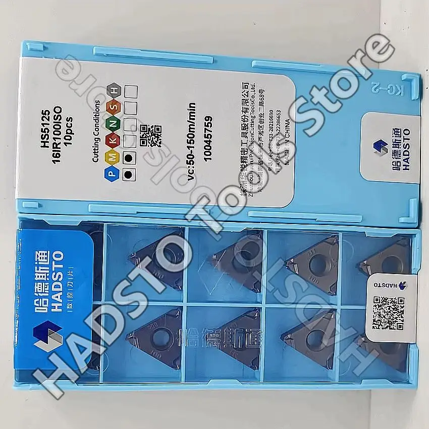 16IR100ISO HS5125 HADSTO CNC blade carbide inserts Thread inserts 10pcs/box
16IR100ISO HS5125 HADSTO CNC blade carbide inserts Thread inserts 10pcs/box