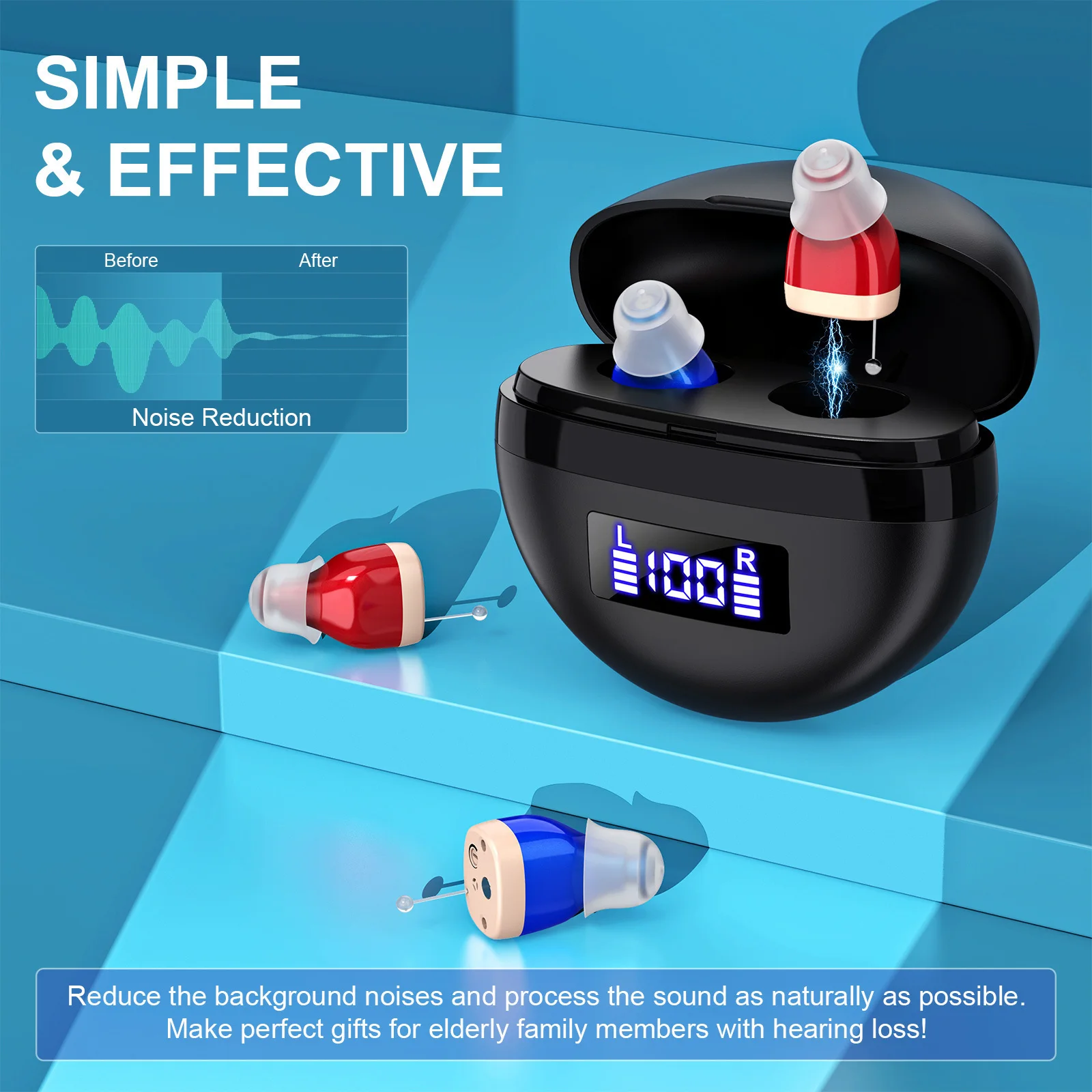 New Elder-Friendly Invisible Noise Cancelling Earphones In-Ear Rechargeable Enhanced Hear Digital Display Earbuds For Elderly
New Elder-Friendly Invisible Noise Cancelling Earphones In-Ear Rechargeable Enhanced Hear Digital Display Earbuds For Elderly