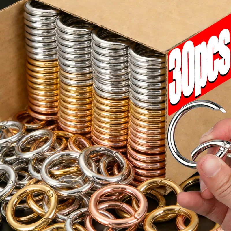30/10Pcs Round Spring Clasp Keychain Ring Openable Carabiner Hook Buckle Connector for Jewelry Making Bag Accessories
30/10Pcs Round Spring Clasp Keychain Ring Openable Carabiner Hook Buckle Connector for Jewelry Making Bag Accessories