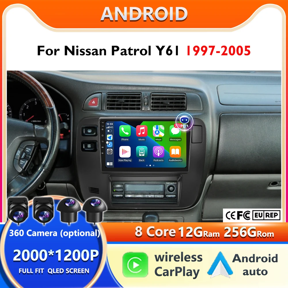 HD screen Left-hand drive For Nissan Patrol Y611997-2005Car Radio Android 16 Navigation GPS Screen Auto Stereo Multimedia Player
HD screen Left-hand drive For Nissan Patrol Y611997-2005Car Radio Android 16 Navigation GPS Screen Auto Stereo Multimedia Player