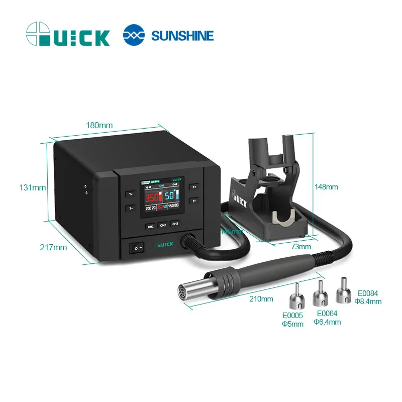 QUICK K8 Pro Intelligent Hot Air Rework Station SMD BGA Rework Station Tool High Power Efficient Soldering
QUICK K8 Pro Intelligent Hot Air Rework Station SMD BGA Rework Station Tool High Power Efficient Soldering