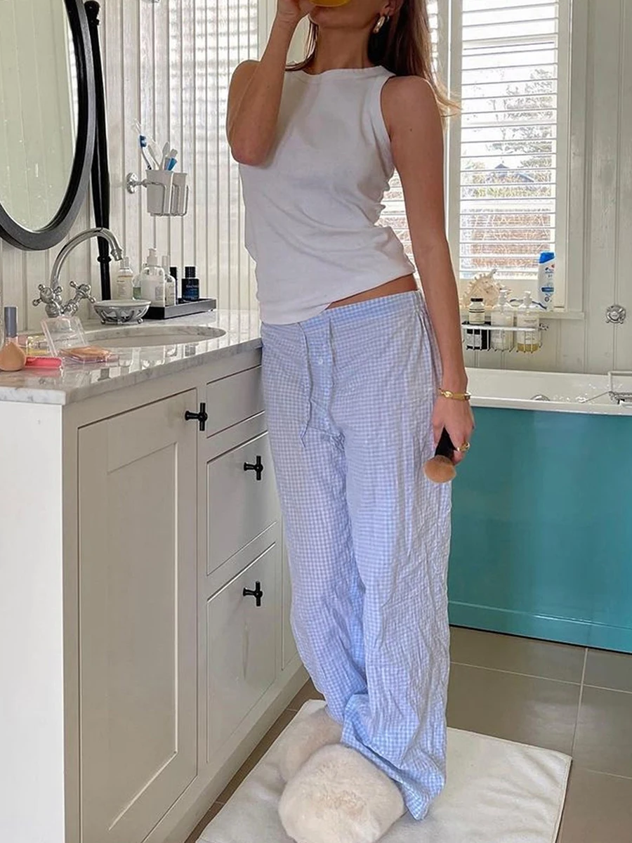 Women s Casual Wide Leg Pants Elastic Waist Plaid Striped Floral Print Pants Lounge Trousers with Pockets
Women s Casual Wide Leg Pants Elastic Waist Plaid Striped Floral Print Pants Lounge Trousers with Pockets