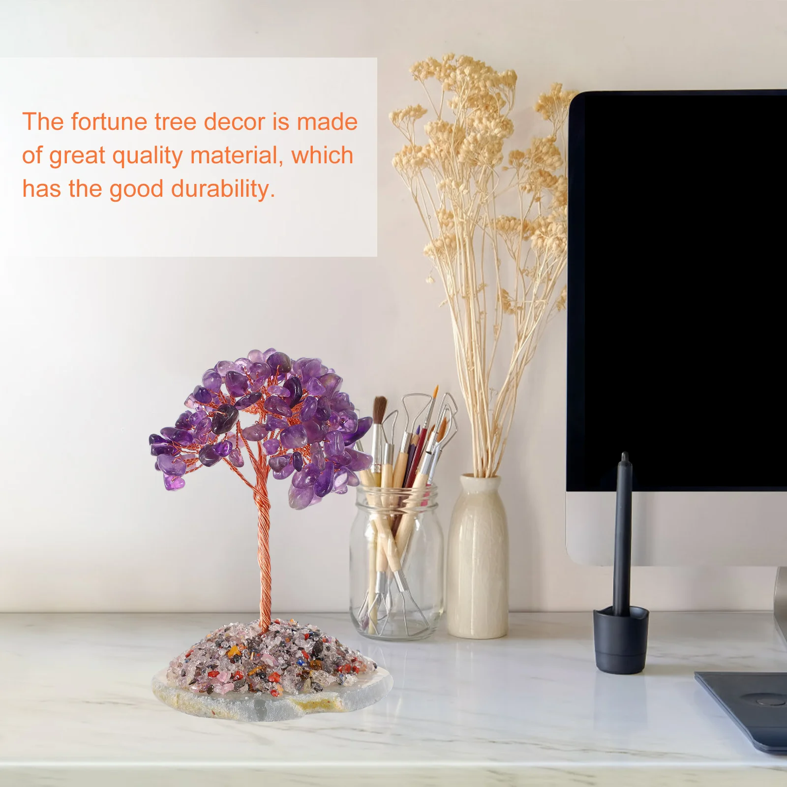 1 pc Crystal Fortune Tree Decor Resin Bonsai Desktop Ornament Home Office Cabinet Craft Compact Wealth Tree Tabletop Decoration
1 pc Crystal Fortune Tree Decor Resin Bonsai Desktop Ornament Home Office Cabinet Craft Compact Wealth Tree Tabletop Decoration