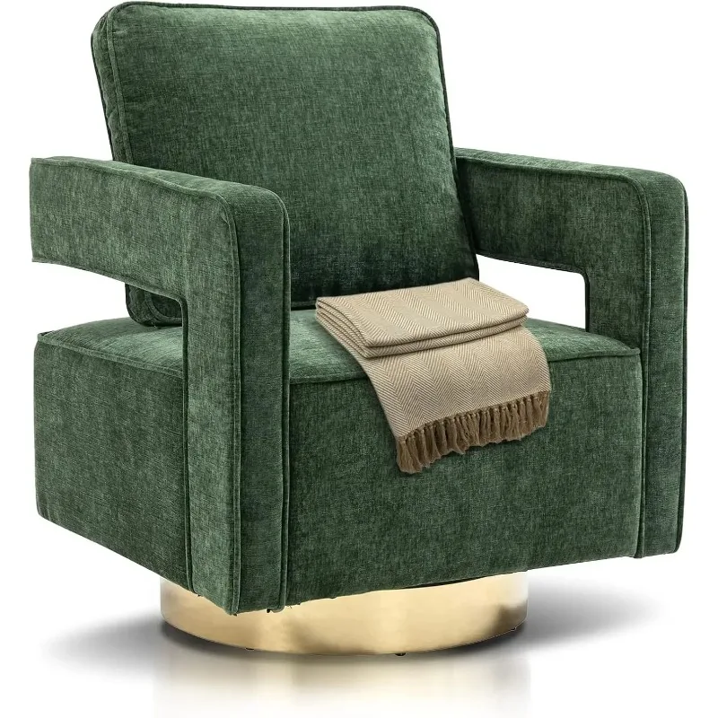 **Swivel Barrel Chair,Accent 360°Swivel Club Chair with Gold Metal Base and Curved Open Back,Upholstered Chenille Modern Arm Cha
**Swivel Barrel Chair,Accent 360°Swivel Club Chair with Gold Metal Base and Curved Open Back,Upholstered Chenille Modern Arm Cha