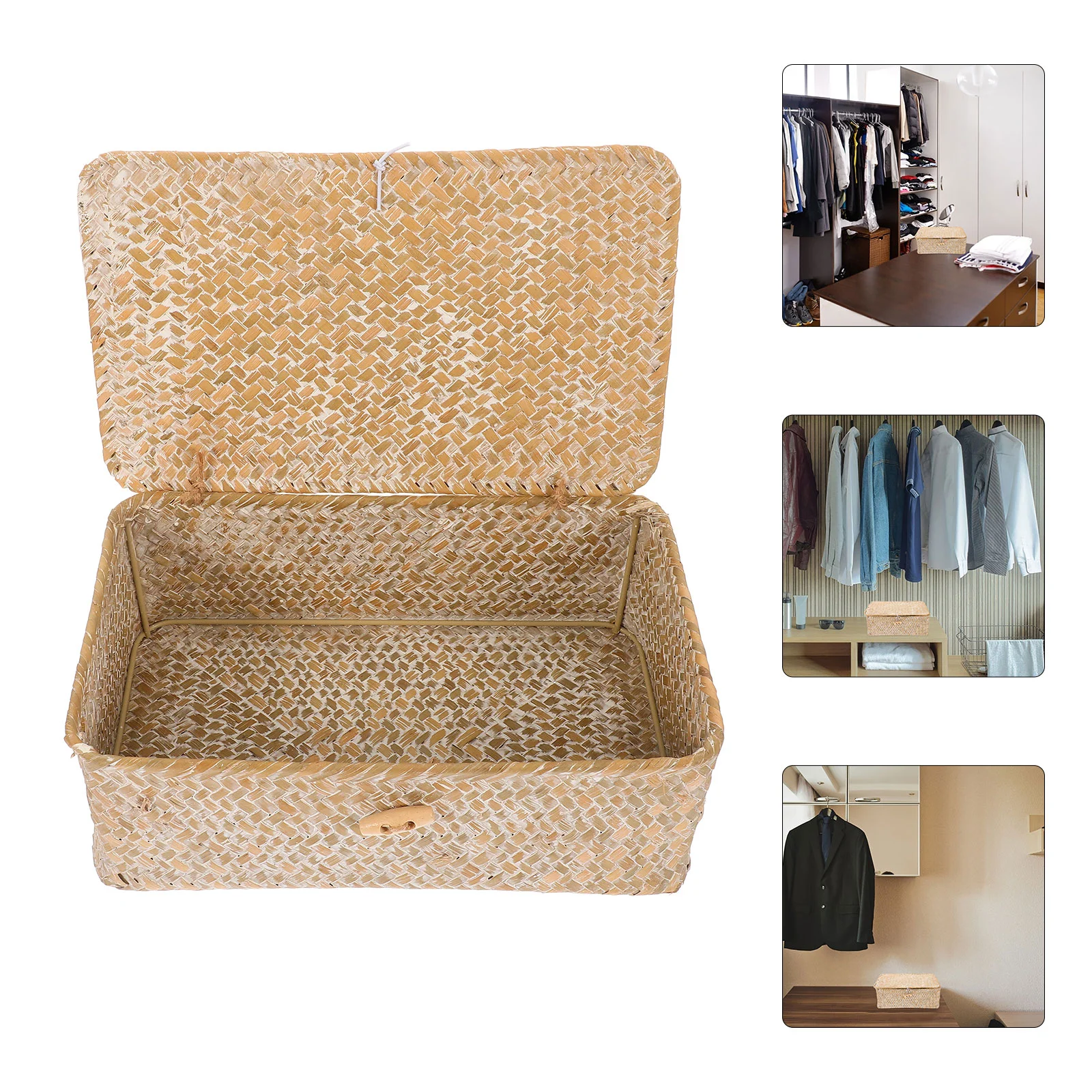 Woven Storage Basket Clothes Laundry Small Bins Home Decor Bathroom with Lid Desk Manual Hamper Wicker
Woven Storage Basket Clothes Laundry Small Bins Home Decor Bathroom with Lid Desk Manual Hamper Wicker