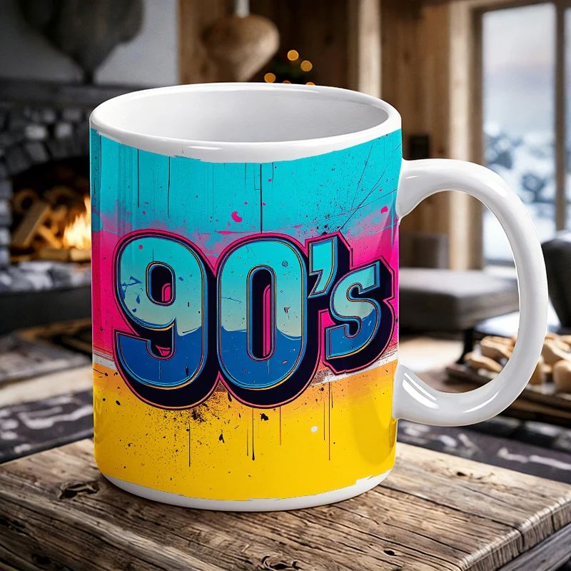 Vintage 90s distressed graffiti ceramic mug, coffee cup, milk cup, office tea cup, drinking cup, fade-resistant,gift for friends
Vintage 90s distressed graffiti ceramic mug, coffee cup, milk cup, office tea cup, drinking cup, fade-resistant,gift for friends