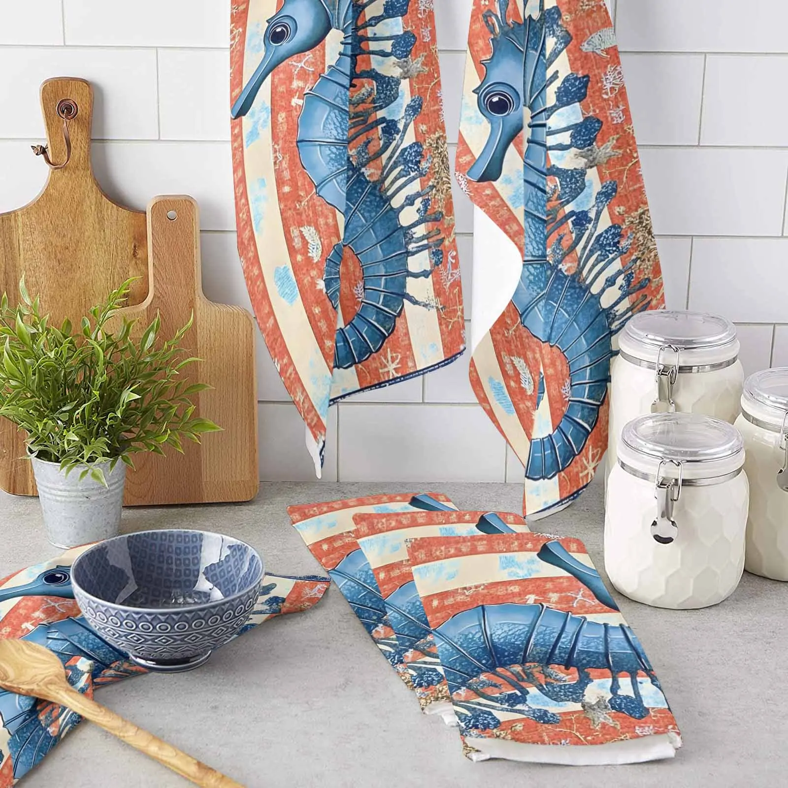 Vintage Stripes Seahorse Microfiber Kitchen Dish Cleaning Tool Towels Absorbent Rag Household Tea Cloth
Vintage Stripes Seahorse Microfiber Kitchen Dish Cleaning Tool Towels Absorbent Rag Household Tea Cloth