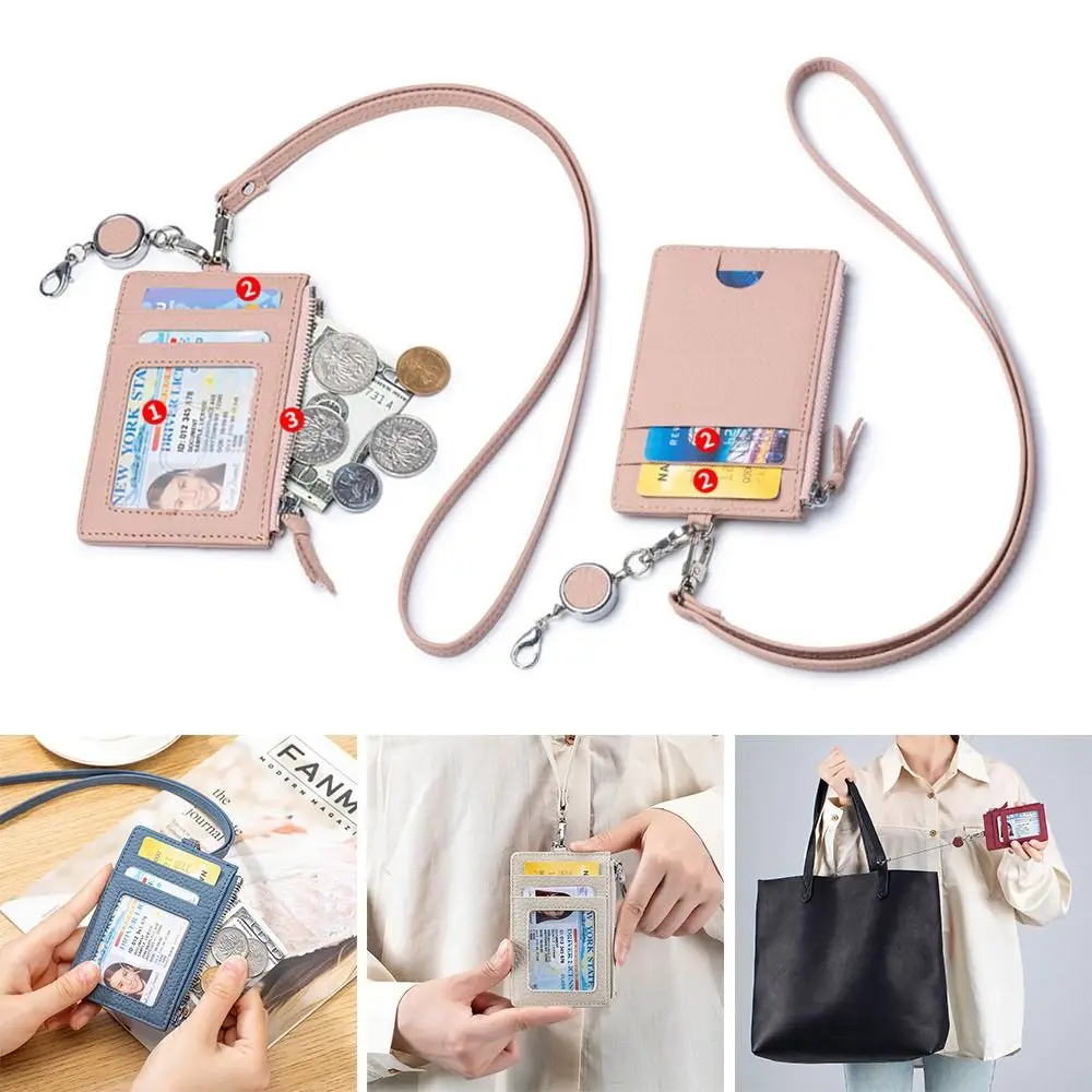 Genuine Leather Card Holder Business With Buckle Lanyard ID Holders Multi-functional Halterneck Document Cover for Men Women
Genuine Leather Card Holder Business With Buckle Lanyard ID Holders Multi-functional Halterneck Document Cover for Men Women