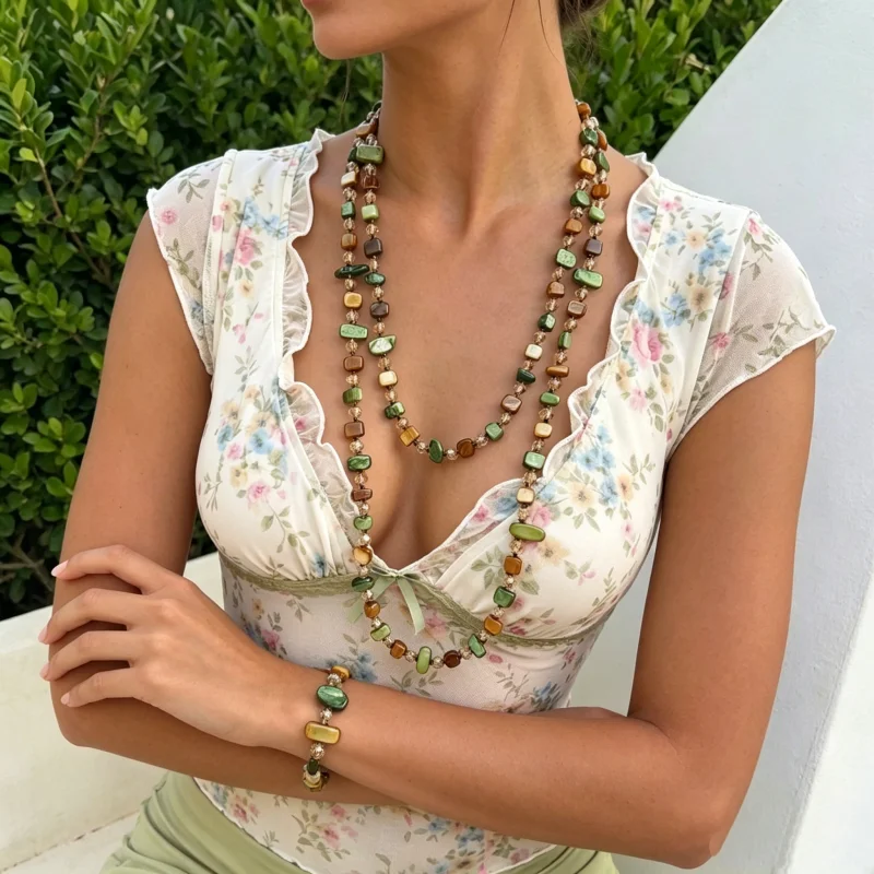 2PCS Bohemian Style Colorful Shell Long Necklace Bracelet Set for Women Vintage Layering Clavicle Chain Bracelet Jewelry Gift
2PCS Bohemian Style Colorful Shell Long Necklace Bracelet Set for Women Vintage Layering Clavicle Chain Bracelet Jewelry Gift