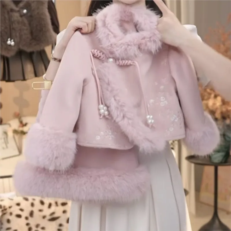 Girls' Winter Embroidery Chinese Style Clothing Set 2026 New Chinese Style Children's Fashion Coat Half Skirt 2-Piece Set LI638
Girls' Winter Embroidery Chinese Style Clothing Set 2026 New Chinese Style Children's Fashion Coat Half Skirt 2-Piece Set LI638