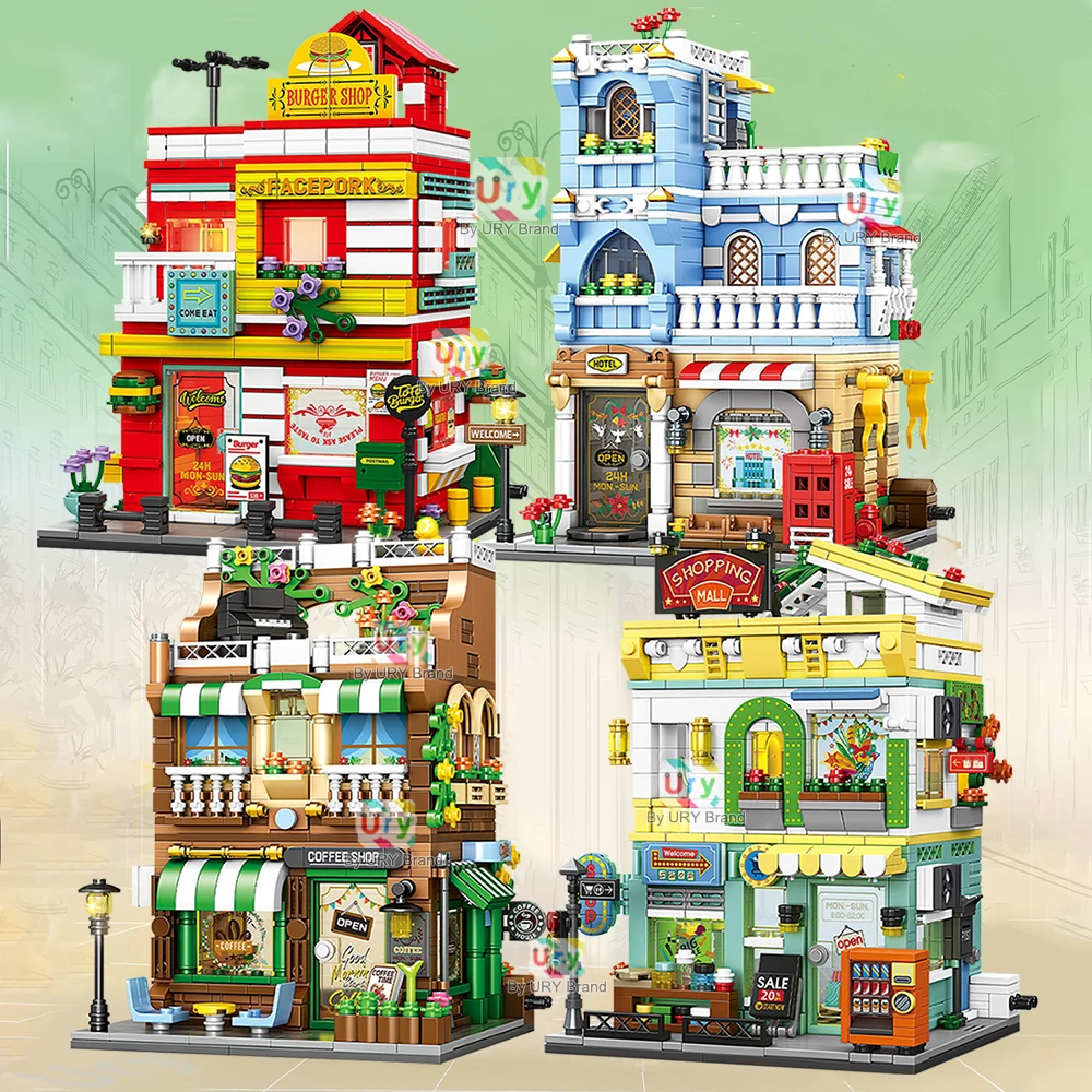 City Street View Modular Mall Supermarket Hotel Burger Coffee Shop Retro Flower House MOC Architecture Building Blocks for Kids
City Street View Modular Mall Supermarket Hotel Burger Coffee Shop Retro Flower House MOC Architecture Building Blocks for Kids