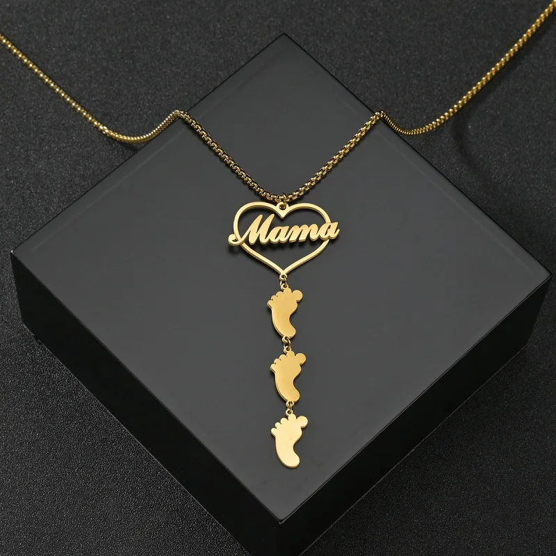 Personalized Love Foot Pendant Necklace European American Family Party Custom Name Necklace Stainless Steel Jewelry Dropshipping
Personalized Love Foot Pendant Necklace European American Family Party Custom Name Necklace Stainless Steel Jewelry Dropshipping