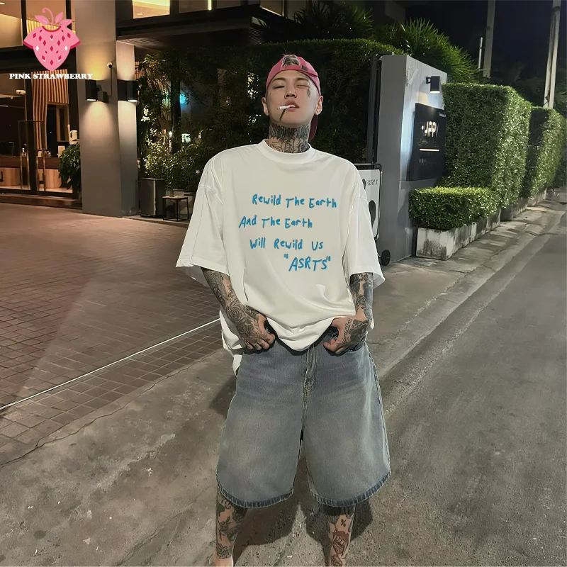 American hip-hop Short sleeve T-shirt Summer 2025 New 100% Cotton Loose Casual Letter Print Black T-shirt Y2k Top mens clothing
American hip-hop Short sleeve T-shirt Summer 2025 New 100% Cotton Loose Casual Letter Print Black T-shirt Y2k Top mens clothing