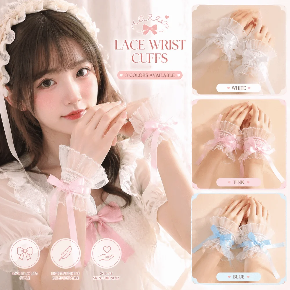 Fashion Pleated Ruched Detachable Cuffs Y2K Hand Wrist Cuffs Bow Lace Wrist Sleeves False Cuffs Lolita Matching
Fashion Pleated Ruched Detachable Cuffs Y2K Hand Wrist Cuffs Bow Lace Wrist Sleeves False Cuffs Lolita Matching