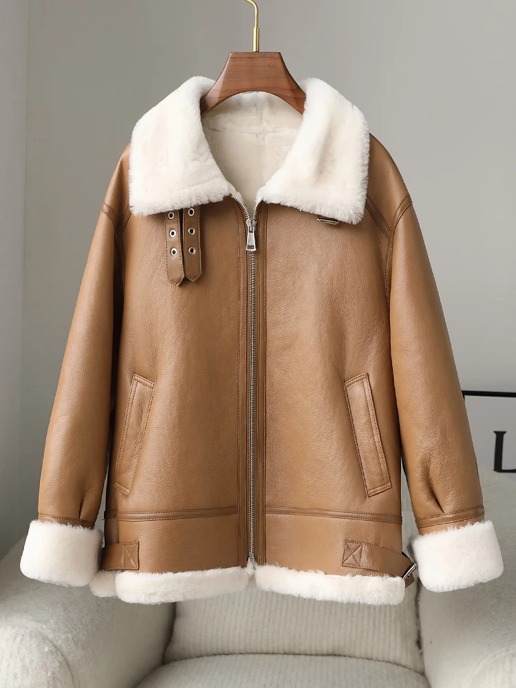 2023 New Haining Merino Real Leather and Wool Integrated Fur Coat Women's Motorcycle Short Wear Youth Coat
2023 New Haining Merino Real Leather and Wool Integrated Fur Coat Women's Motorcycle Short Wear Youth Coat