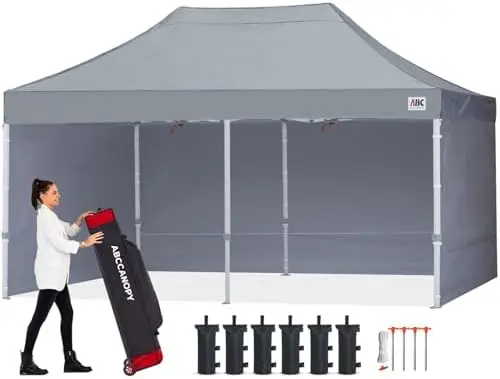 Easy Pop Up Canopy Tent with Sidewalls 8X16 Commercial -Series, Gray
Easy Pop Up Canopy Tent with Sidewalls 8X16 Commercial -Series, Gray