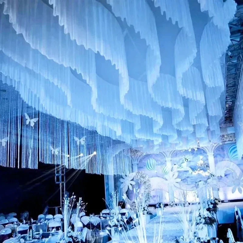 Customized Wedding Stage Ceiling Decoration S-shaped Wave Design Genting Yarn Mantle Hanging Ornament For Party
Customized Wedding Stage Ceiling Decoration S-shaped Wave Design Genting Yarn Mantle Hanging Ornament For Party