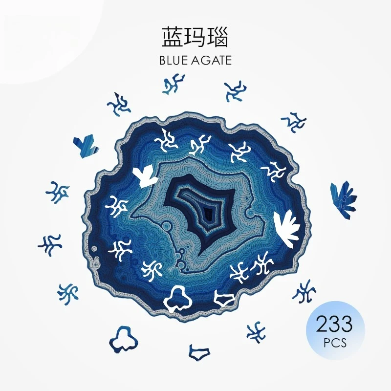 Puzzle, blue agate puzzle, special-shaped wood, irregular and difficult decompression puzzle toy gift
Puzzle, blue agate puzzle, special-shaped wood, irregular and difficult decompression puzzle toy gift