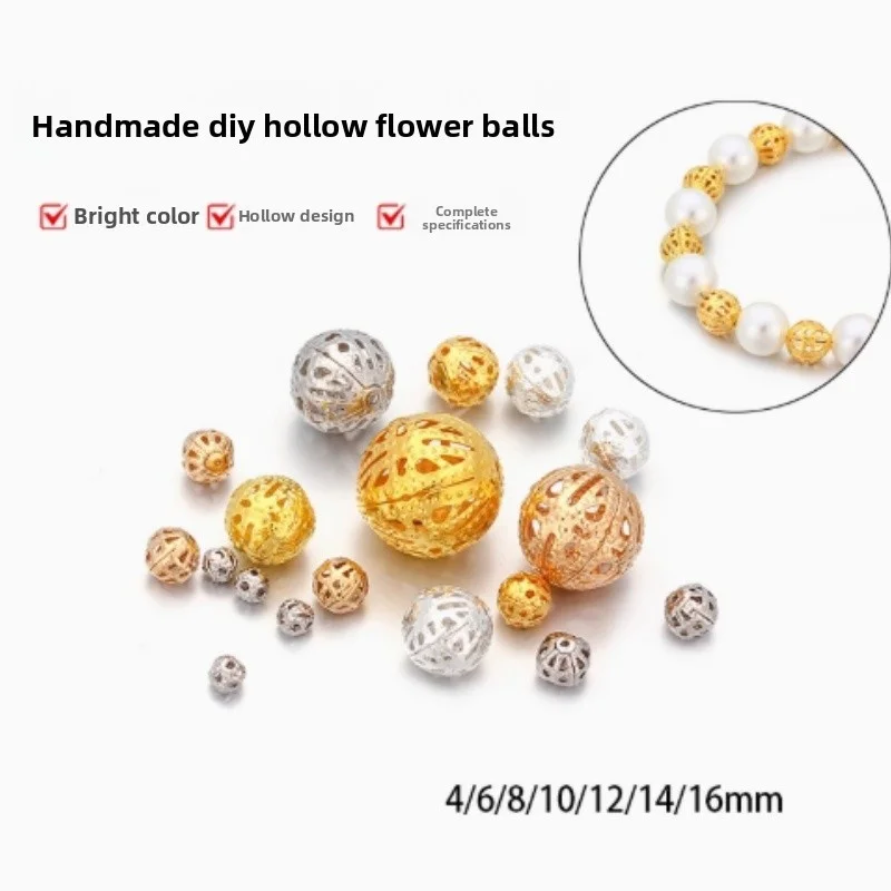 20-50PCS 4/6/10/12/14/16mm Vintage Iron Flower Lace Hollow Ball Metal Beads For Diy Jewelry Making Findings
20-50PCS 4/6/10/12/14/16mm Vintage Iron Flower Lace Hollow Ball Metal Beads For Diy Jewelry Making Findings
