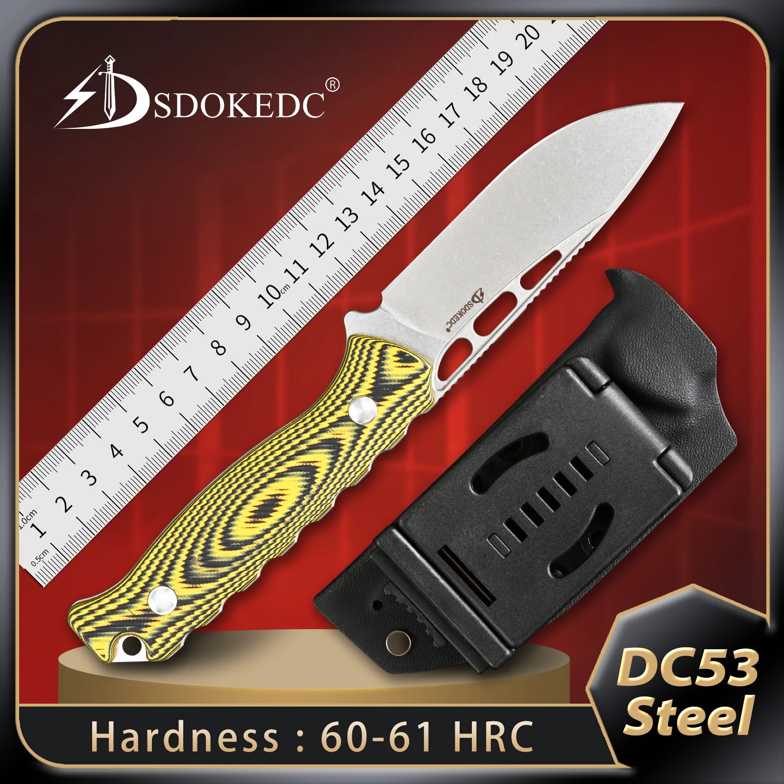 Нож с фиксированным лезвием EDC, многофункциональный инструмент для выживания, портативный дизайн для активного отдыха, кемпинга, походов и охоты.
Нож с фиксированным лезвием EDC, многофункциональный инструмент для выживания, портативный дизайн для активного отдыха, кемпинга, походов и охоты.