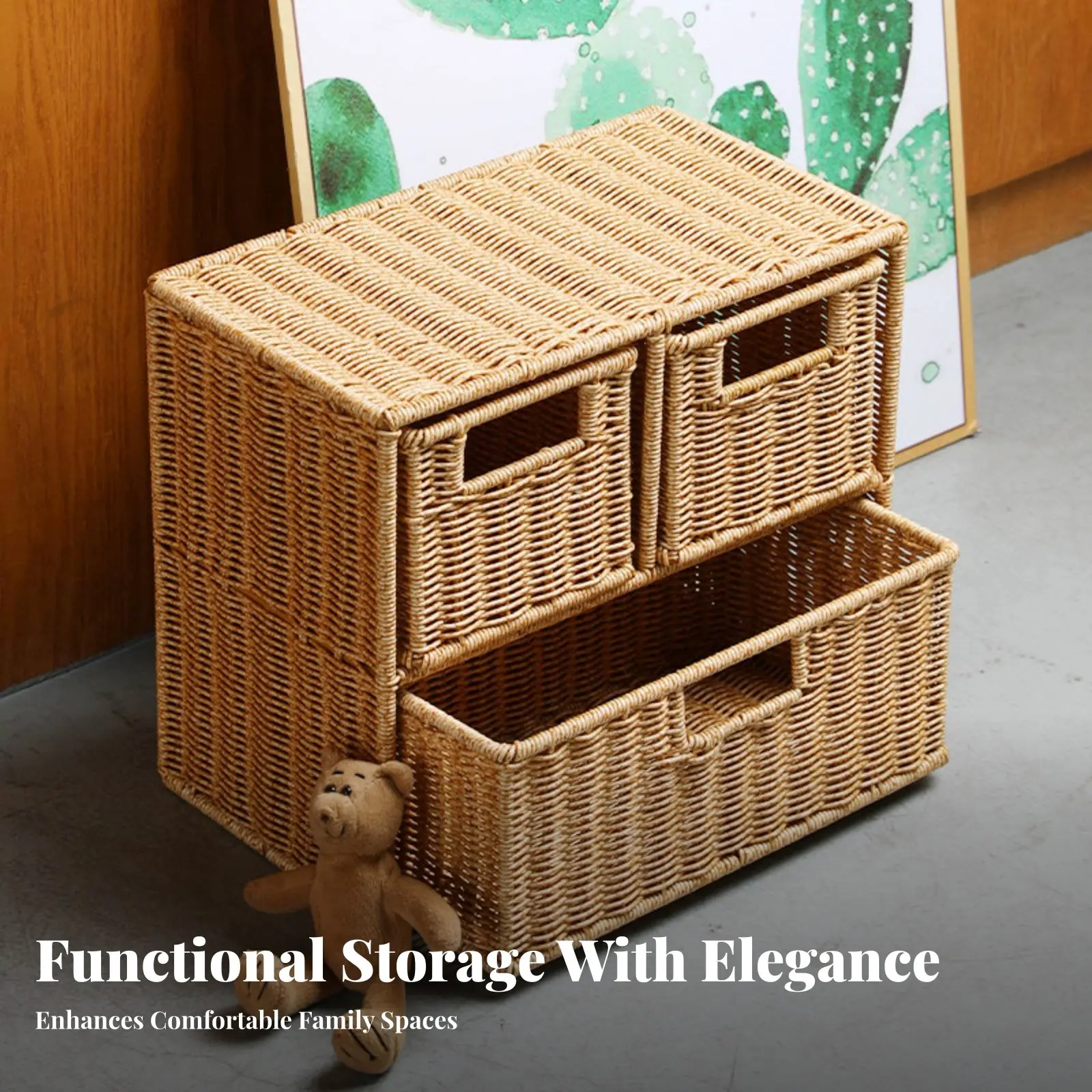 Multi-Drawer Organizer Rattan Weave Design Countertop Storage Unit Pull-Slide Drawers No Assembly Required for Makeup Users
Multi-Drawer Organizer Rattan Weave Design Countertop Storage Unit Pull-Slide Drawers No Assembly Required for Makeup Users