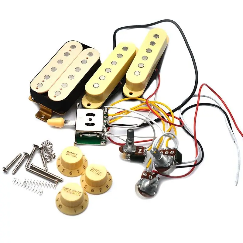 Electric Guitar Wiring Harness Prewired with Pickup and 5-way Switch 2T1V for ST
Electric Guitar Wiring Harness Prewired with Pickup and 5-way Switch 2T1V for ST