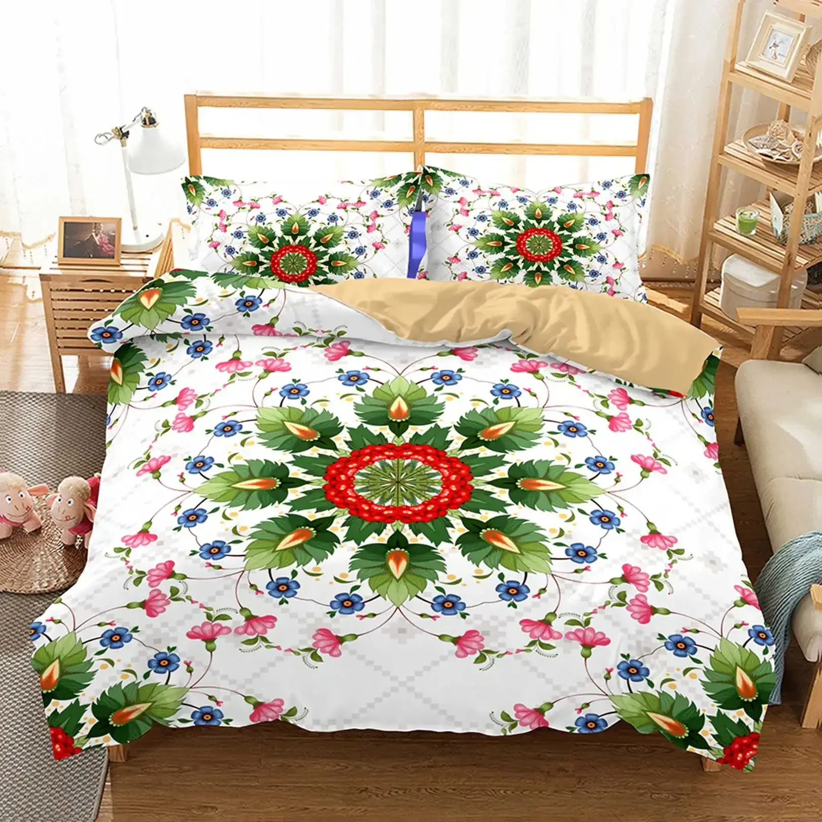 Bohemian Style Bedding Set Vintage Print Duvet Cover Set Boho Style Mandala Floral Pattern for Women Bedroom Decor Full Size
Bohemian Style Bedding Set Vintage Print Duvet Cover Set Boho Style Mandala Floral Pattern for Women Bedroom Decor Full Size