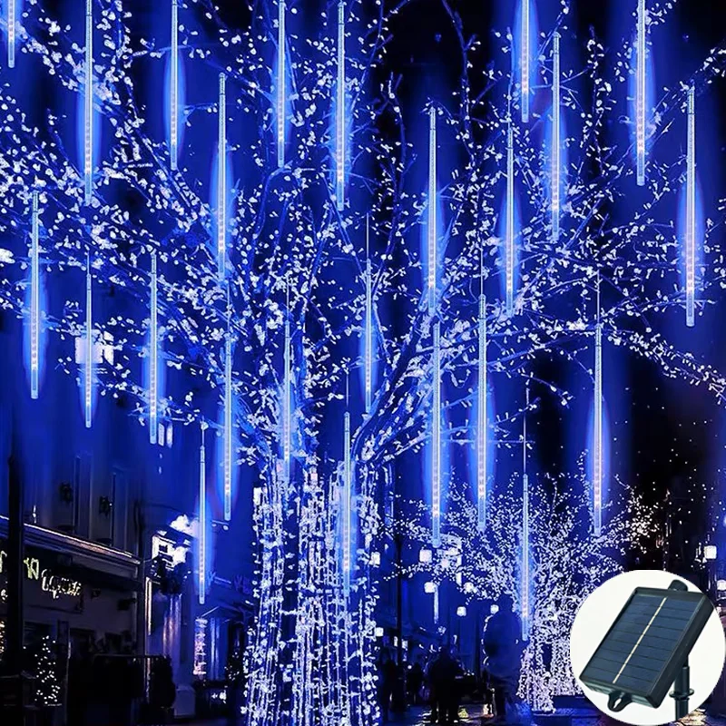 Solar LED Meteor Shower Rain Lights Outdoor String Lights Waterproof Garden Lights for Holiday Wedding Xmas Tree Decor
Solar LED Meteor Shower Rain Lights Outdoor String Lights Waterproof Garden Lights for Holiday Wedding Xmas Tree Decor
