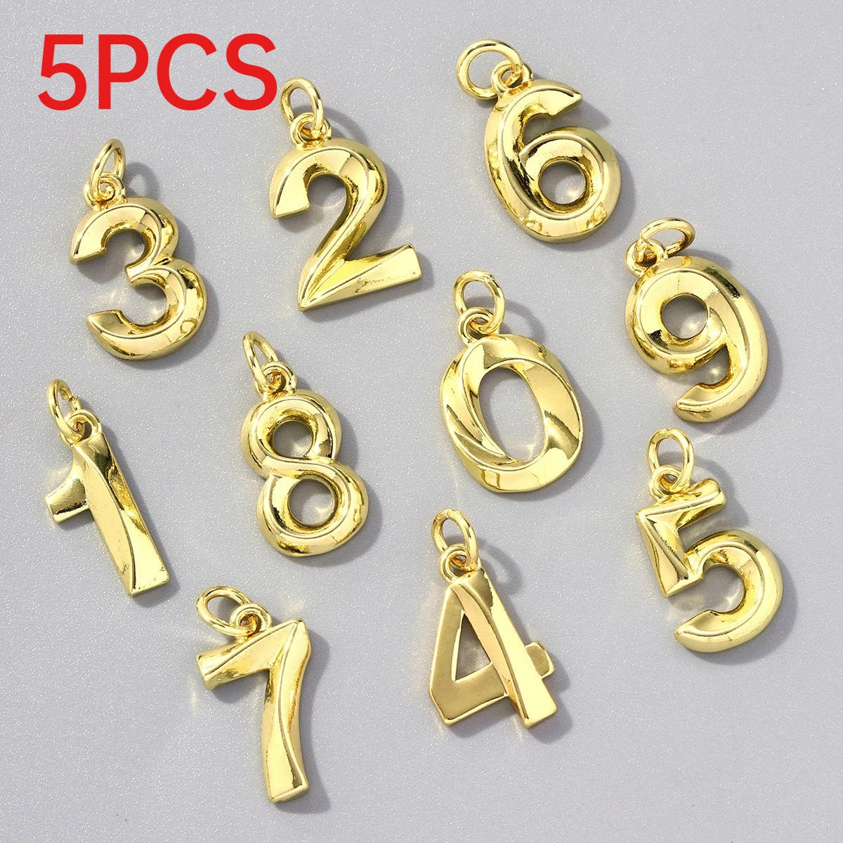 5Pcs Trendy Ins 3D Stereo Number 0-9 Copper Charms Smooth Metal Pendants DIY Jewelry Accessories
5Pcs Trendy Ins 3D Stereo Number 0-9 Copper Charms Smooth Metal Pendants DIY Jewelry Accessories