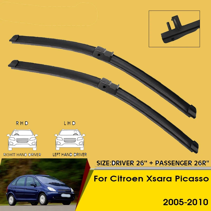 Car Wiper Blades For Citroen Xsara Picasso 2005-2010 Windshield Windscreen Front Window Blades 26"+26R" Car Accessories
Car Wiper Blades For Citroen Xsara Picasso 2005-2010 Windshield Windscreen Front Window Blades 26"+26R" Car Accessories